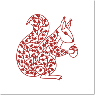 Squirrel Papercut Posters and Art